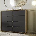 Cômoda Doblô 8 Gavetas Nature Titanium Vistas Flex Bnn Decor