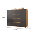 Cômoda Doblô 8 Gavetas Nature Titanium Vistas Flex Tana Decor