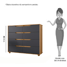 Cômoda Doblô 8 Gavetas Nature Titanium Vistas Flex Tana Decor