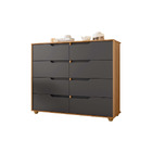 Cômoda Doblô 8 Gavetas Nature Titanium Vistas Flex Tana Decor