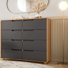 Cômoda Doblô 8 Gavetas Nature Titanium Vistas Flex Tana Decor