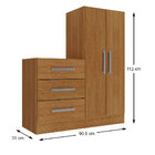 Cômoda Dunas 2 Portas 3 Gavetas Cinamomo - Rodial