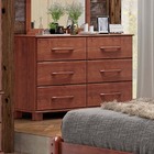 Cômoda Dupla Linha Ouro Imbuia 6 Gavetas Madeira Maciça Pinus