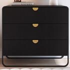 Comoda E 02 Mesas De Cabeceira Organica Nero Preto Artesano