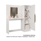 Cômoda E Escrivaninha Com Camarim E Armário Espelhado 4 Em 1