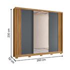 Cômoda E Guarda Roupa Fresado Kiev Freijó Cinza