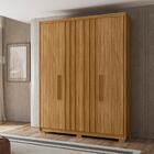 Cômoda E Guarda Roupa Fresado Qatar Freijó