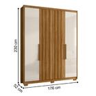 Cômoda E Guarda Roupa Fresado Qatar Freijó Off White