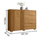 Cômoda E Guarda Roupa Fresado Tokyo Freijó