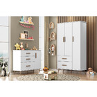 Cômoda E Guarda Roupa Infantil 3 Portas Gabi Retrô Phoenix