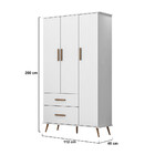 Cômoda E Guarda Roupa Infantil 3 Portas Gabi Retrô Phoenix