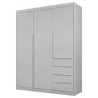 Cômoda E Guarda Roupa Infantil Blenda Cinza Acetinado - Phoen