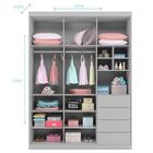 Cômoda E Guarda Roupa Infantil Blenda Cinza Acetinado - Phoen