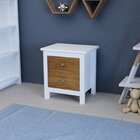 Cômoda E Mesa De Cabeceira Amélia  Branco/pinus Cera