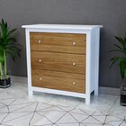 Cômoda E Mesa De Cabeceira Amélia  Branco/pinus Cera