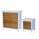 Cômoda E Mesa De Cabeceira Amélia  Branco/pinus Cera