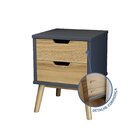 Cômoda E Mesa De Cabeceira Lara  Cinza/pinus Cera