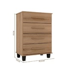 Cômoda Eccos 4 Gavetas Nature - Fabri Móveis