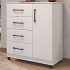 Cômoda Elisa Fluence 1 Porta 4 Gavetas Branco - Móveis Paraná