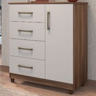 Cômoda Elisa Fluence 1 Porta 4 Gavetas Naturale/off White - M