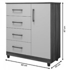 Cômoda Elisa Fluence 1 Porta 4 Gavetas Naturale/off White - M