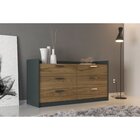 Cômoda Em Mdf 6 Gavetas Veneto Cinza/olmo Italiano