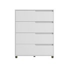 Cômoda Em Mdf Com 4 Gavetas 80cm X 104cm X 45cm Monet Branco