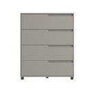 Cômoda Em Mdf Com 4 Gavetas 80cm X 104cm X 45cm Monet Cinza