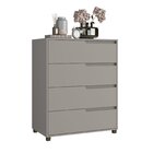 Cômoda Em Mdf Com 4 Gavetas 80cm X 104cm X 45cm Monet Cinza