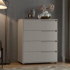 Cômoda Em Mdf Com 4 Gavetas 80cm X 104cm X 45cm Monet Cinza