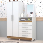 Cômoda Esther Com Espelho Branco Canela