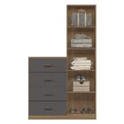 Cômoda Estilo 4 Gavetas 1 Porta Com Espelho E Pés - Pr Móveis