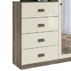 Cômoda Estilo 4 Gavetas 1 Porta Com Espelho E Pés - Pr Móveis