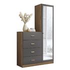 Cômoda Estilo 4 Gavetas E 1 Porta Com Espelho - Pr Móveis