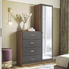 Cômoda Estilo 4 Gavetas E 1 Porta Com Espelho - Pr Móveis