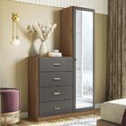 Cômoda Estilo 4 Gavetas E 1 Porta Com Espelho - Santos Andirá