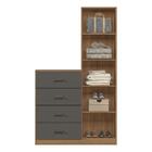 Cômoda Estilo 4 Gavetas E 1 Porta Com Espelho - Santos Andirá