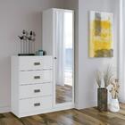 Cômoda Estilo Com 1 Porta E Espelho - Branco