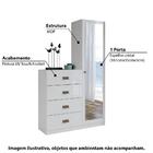 Cômoda Estilo Com 1 Porta E Espelho - Branco