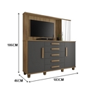 Cômoda Estrela Cinamomo/grafite - Rv Móveis