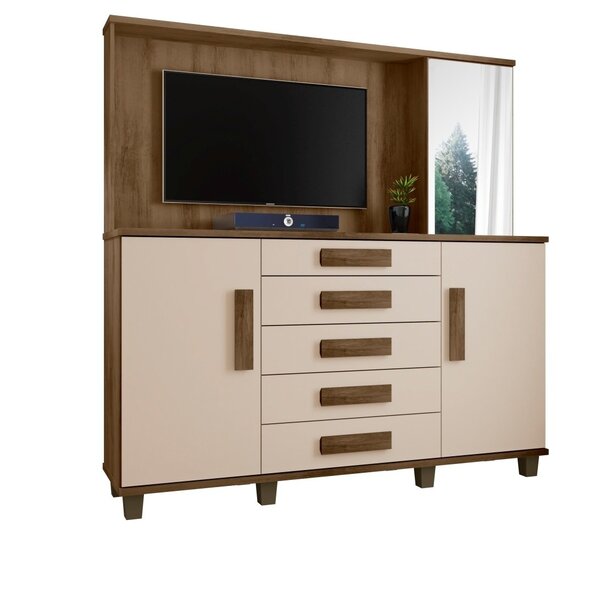 Cômoda Estrela Freijó Com Off White - Rv Móveis