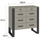 Cômoda Euro 8 Gavetas Cinza/grafite Le11 - Fellicci