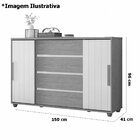 Cômoda Evidenza 2 Portas E 4 Gavetas Flex - Móveis Albatroz