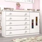 Cômoda Evolution 1 Porta 5 Gavetas Tililin Moveis Branco Cest