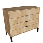 Cômoda Falkk Queens 4 Gavetas Amadeirado