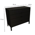 Cômoda Falkk Queens 4 Gavetas Preto