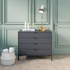 Cômoda Falkk Queens 4 Gavetas Preto