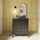 Cômoda Falkk Queens 5 Gavetas Preto