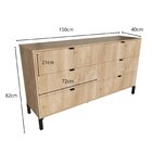 Cômoda Falkk Queens 6 Gavetas Amadeirado