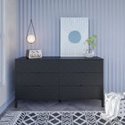 Cômoda Falkk Queens 6 Gavetas Preto